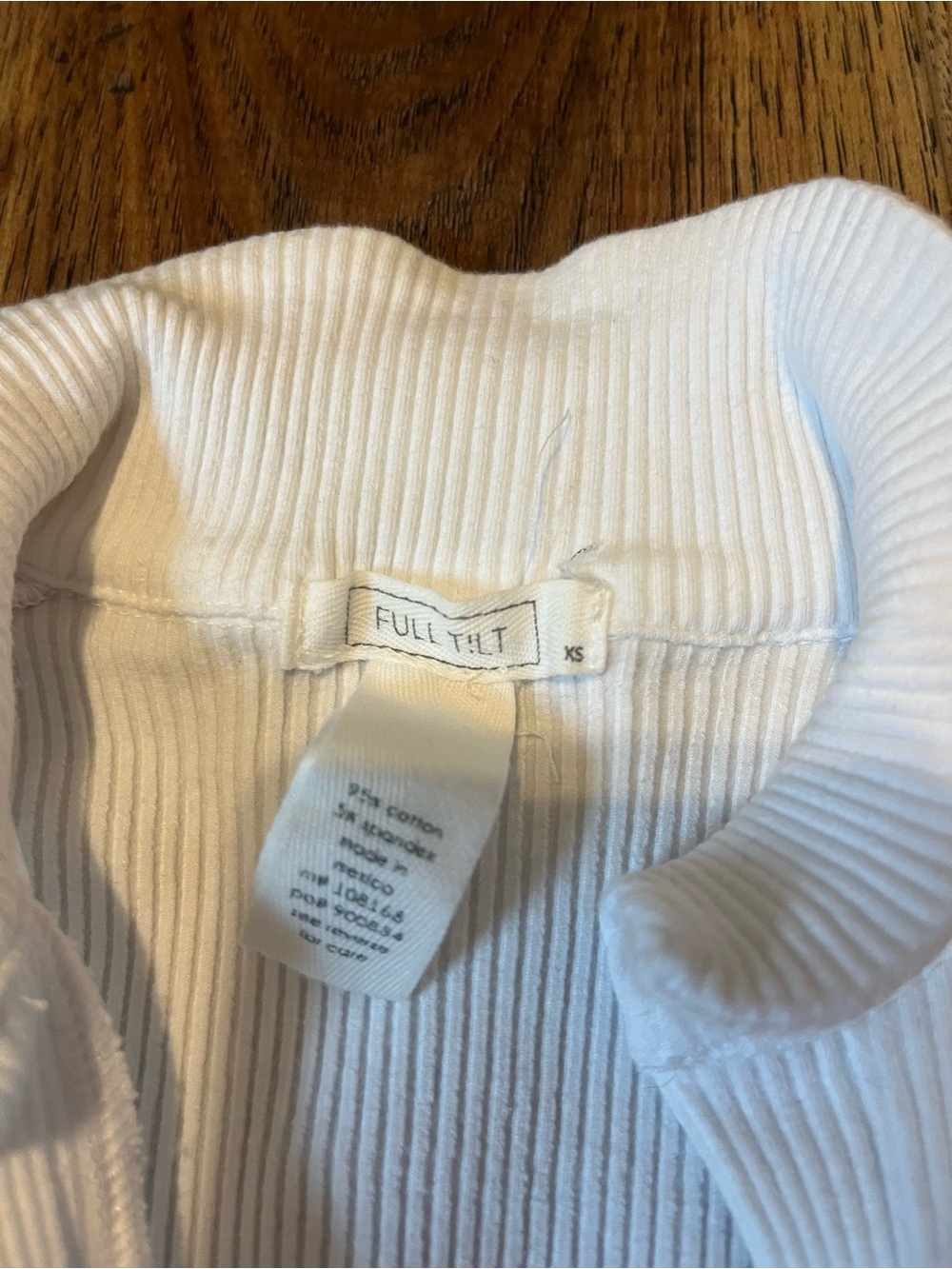 White Ribbed Polo Tee - Picture 3 of 3